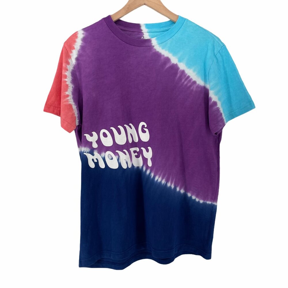American Eagle Young Money blue pink purple tie dye t-shirt medium MSRP 30